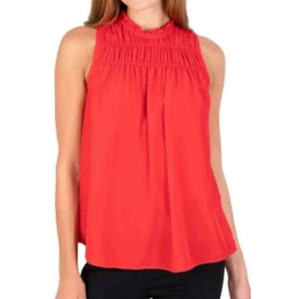 Joie Cayenne Smocked Neck Sleeveless Top Size Medium